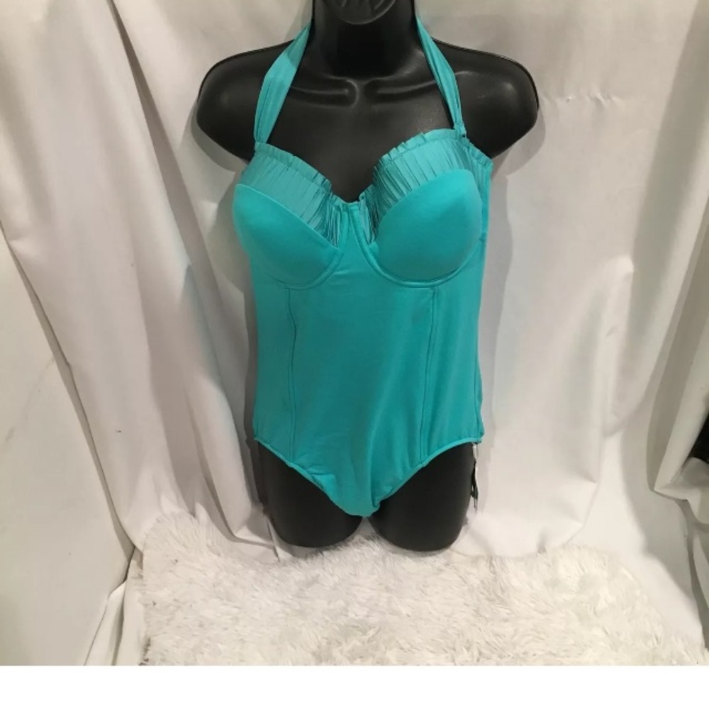 SEAFOLLY goddess D CUP 1 PIECE SWIMSUIT BLUE SZ 12